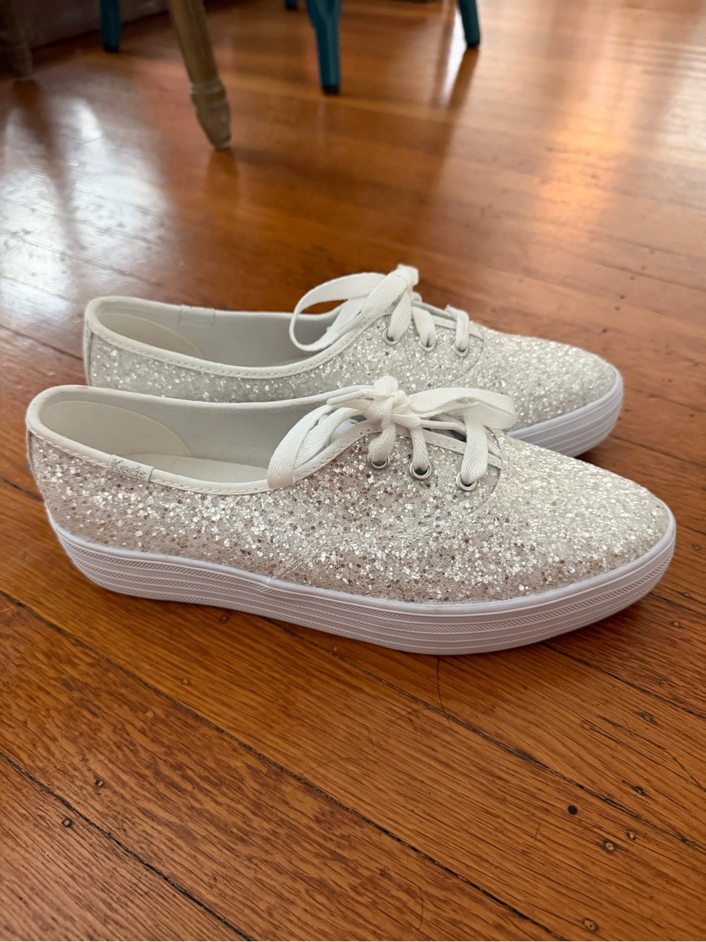 NEW Keds sparkle sneaker silver wedding celebration 8.5 bridal